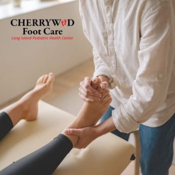 Podiatrist treating tingling feet after surgery