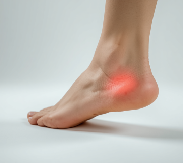 Professional photograph of a real persons heel for pain diagnosis blog post  Clean modern medical photography showing human heel and foot  Natural lighting minimalist and professional aesthetic png