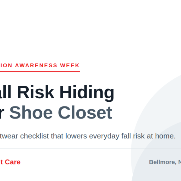 Fall Prevention Footwear Checklist - Cherrywood Foot Care Footwear checklist graphic for Falls Prevention Awareness Week from Cherrywood Foot Care in Bellmore, NY