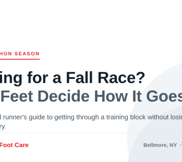 Marathon season foot care guide for Long Island runners from Cherrywood Foot Care in Bellmore, NY